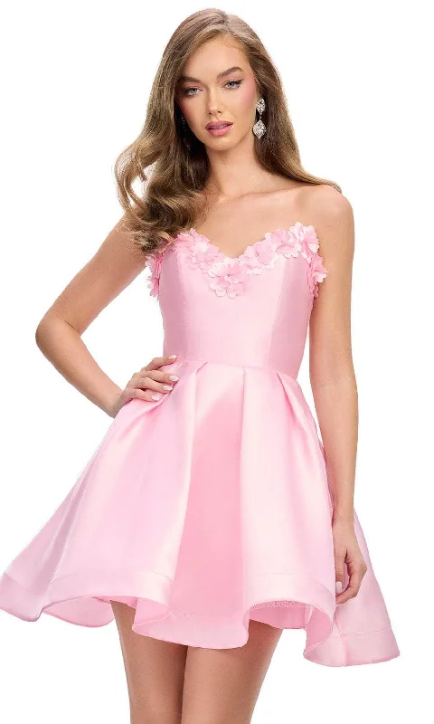 Today's Special Ashley Lauren 4782 - 3d Floral Detail Pleated Skirt Cocktail Dress