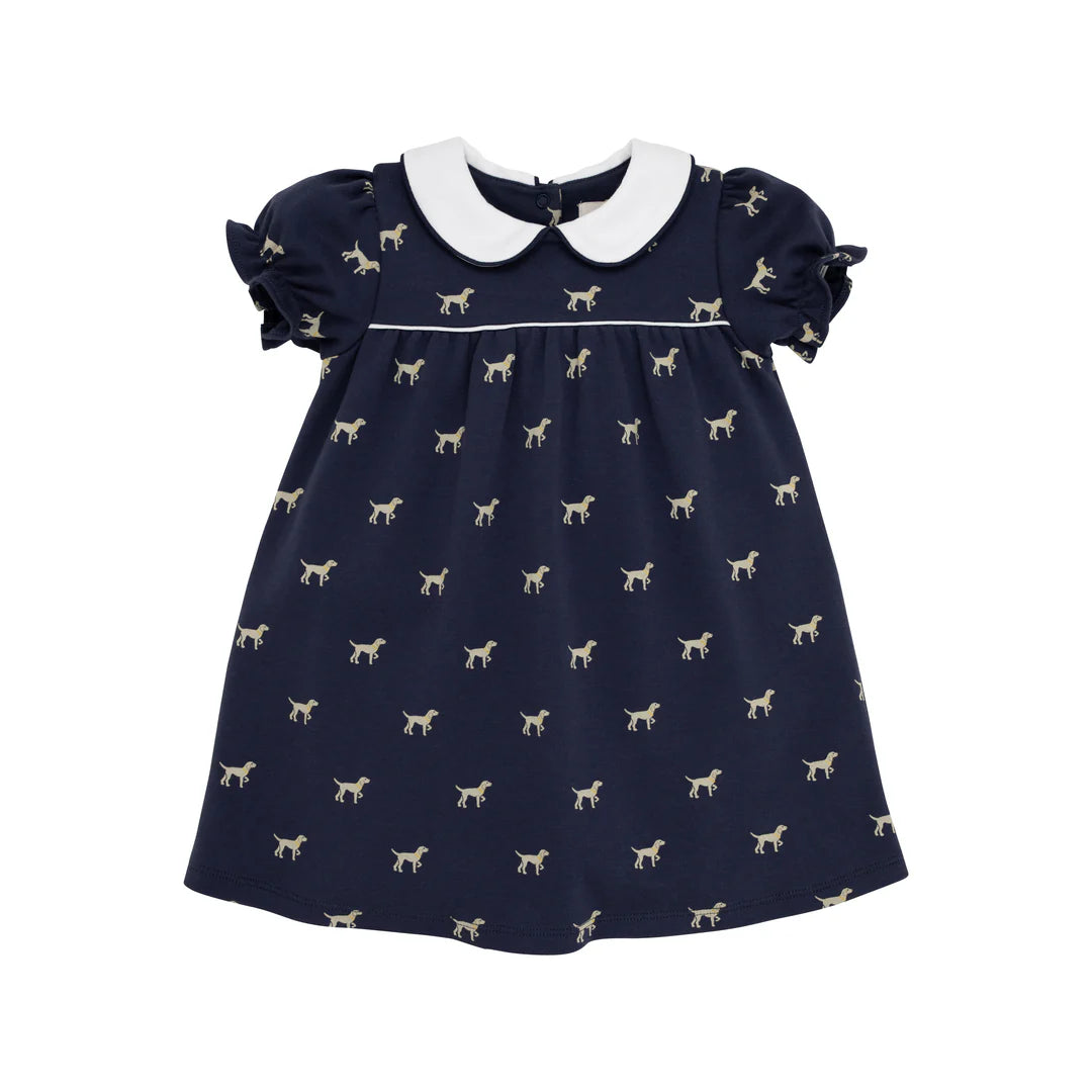 Daily Deals Holly Day Dress Pima, All the Ruff Ruffs-Worth Avenue White/Nantucket Navy/Keeneland Khaki