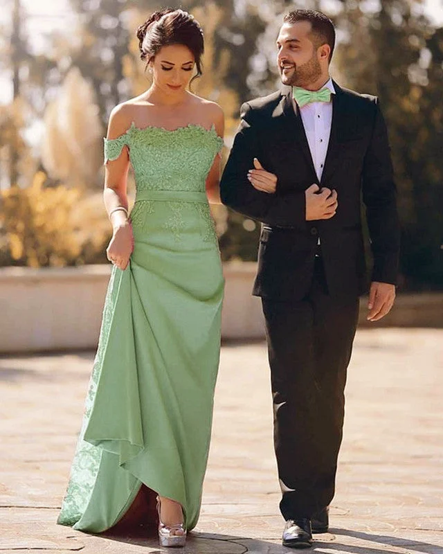 Big Discounts Mermaid Sage Green Prom Dresses Dress Lace Off Shoulder