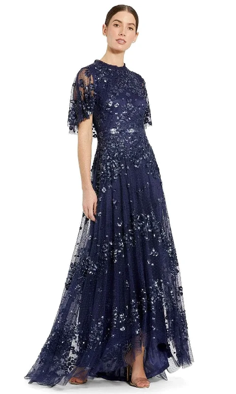 Discount Deals Mac Duggal 9192 - Sequin Sheer Sleeve Evening Gown
