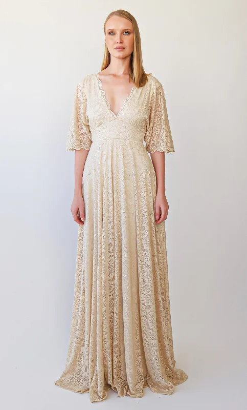 Get It Before It’s Gone Champagne Empire Dress #1384