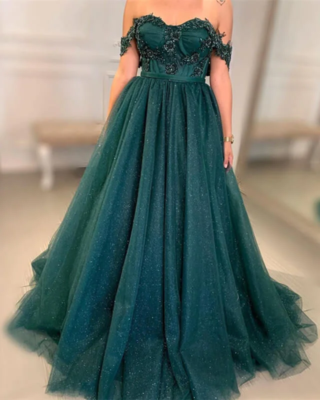 Bonus Savings Sparkly Ball Gown Sweetheart Corset Lace Embroidery Dress