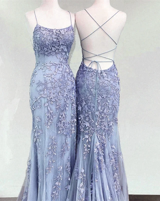 Mega Deal Mermaid Periwinkle Prom Dress Lace Up Back