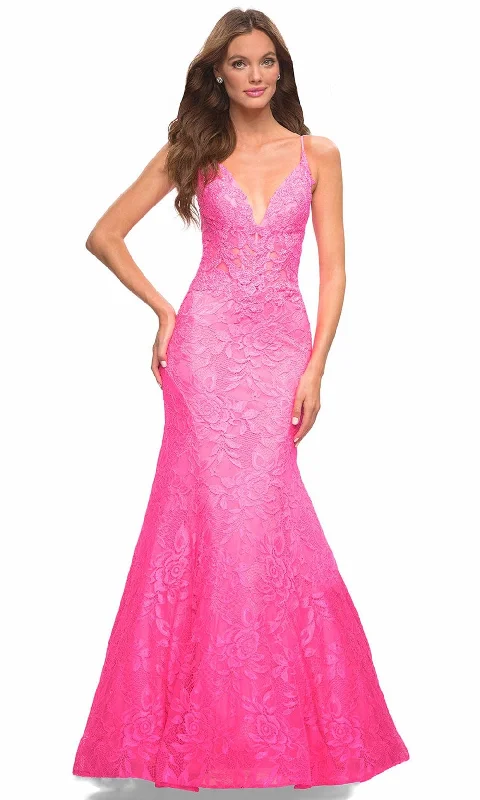 Super Bargain La Femme 30663 - Lace Mermaid Gown