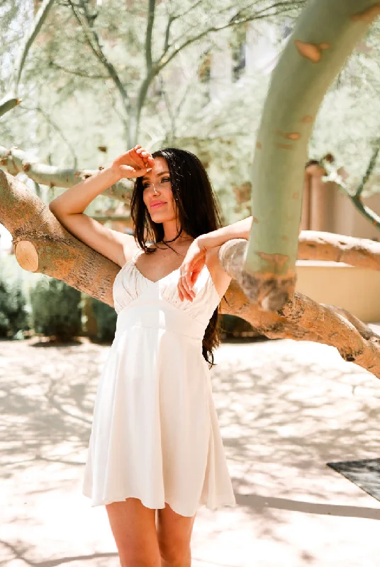 Huge Discounts Caught Up In Your Game Cream Dress