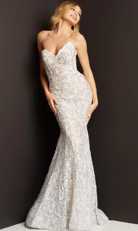 Year-End Clearance Jovani - 08215 Strapless Lace Mermaid Gown
