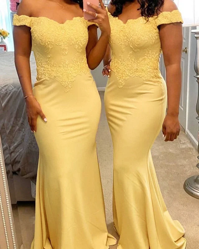 Savings Spectacular Elegant Bridesmaid Dresses Mermaid Off Shoulder