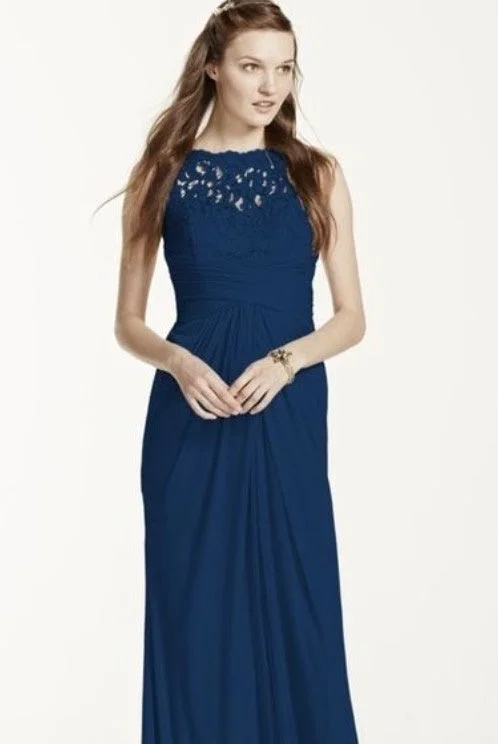 Big Discounts David's Bridal David's Bridal Sleeveless Long Mesh Dress with Cor