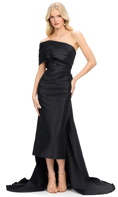 Best Deals Ashley Lauren 11727 - Asymmetric Evening Gown with Overskirt