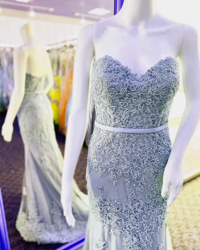 Doorbuster Deal Mermaid Seafoam Blue Lace Prom Dress