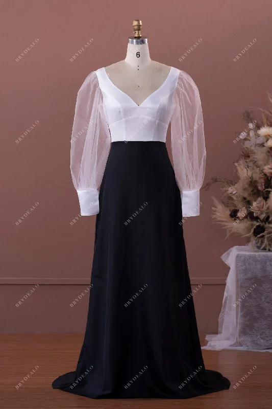 Final Clearance Custom Puffy Sleeve Empire Waist Mermaid Wedding Dress Mockup