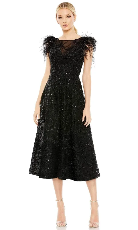 New Markdowns Mac Duggal 20400 - A-line Sequined Tea Length Dress