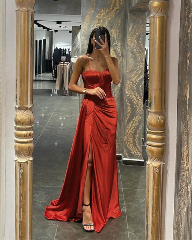 Clearance Event Mermaid Burnt Orange Sweetheart Corset Dress