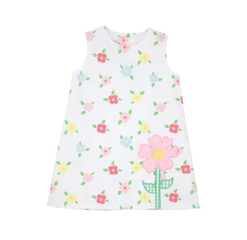 Super Bargain Annie Apron Dress, Flower-Little Gasparilla Garden