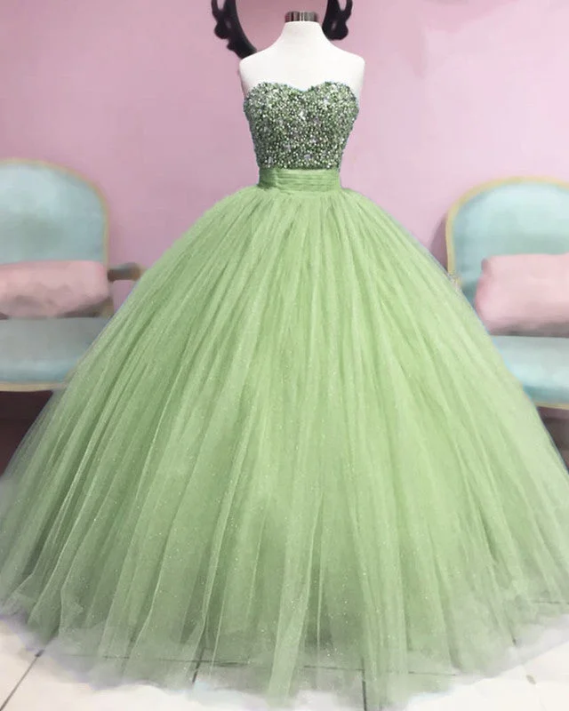 Holiday Sale Fully Beaded Sweetheart Tulle Ball Gown