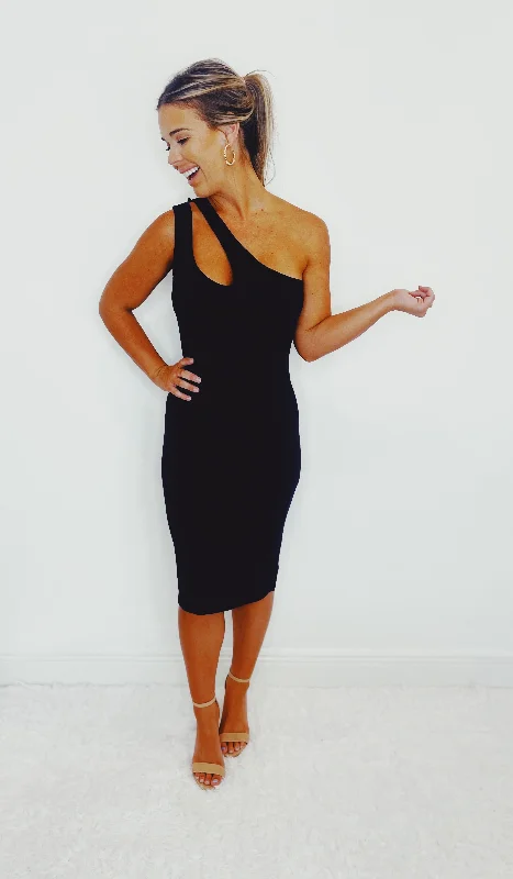 Price Drop Alert Never Impossible Black Midi Dress