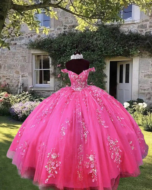 Sale Event Lace Off The Shoulder Ball Gown Dress
