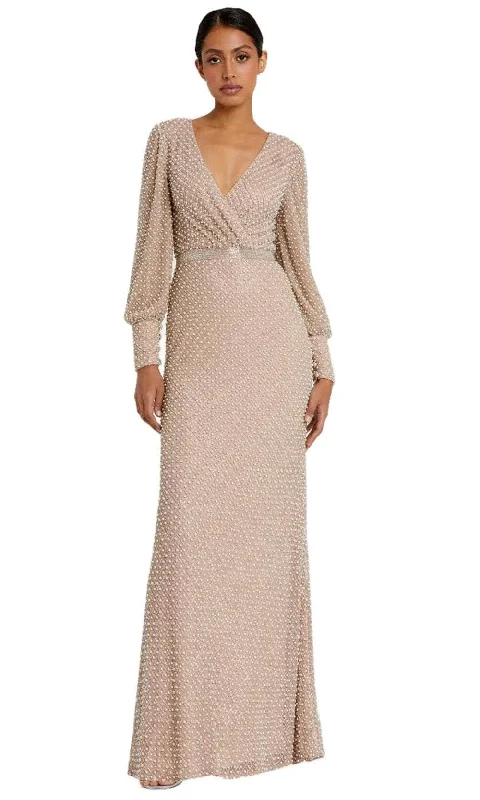 Don't Wait Mac Duggal 10062 - Bishop Sleeve Pearl Ornate Evening Gown