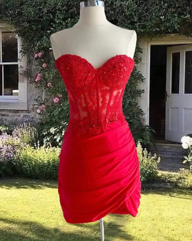 Limited Time Offer Sheer Lace Corset Tight Satin Party Dress