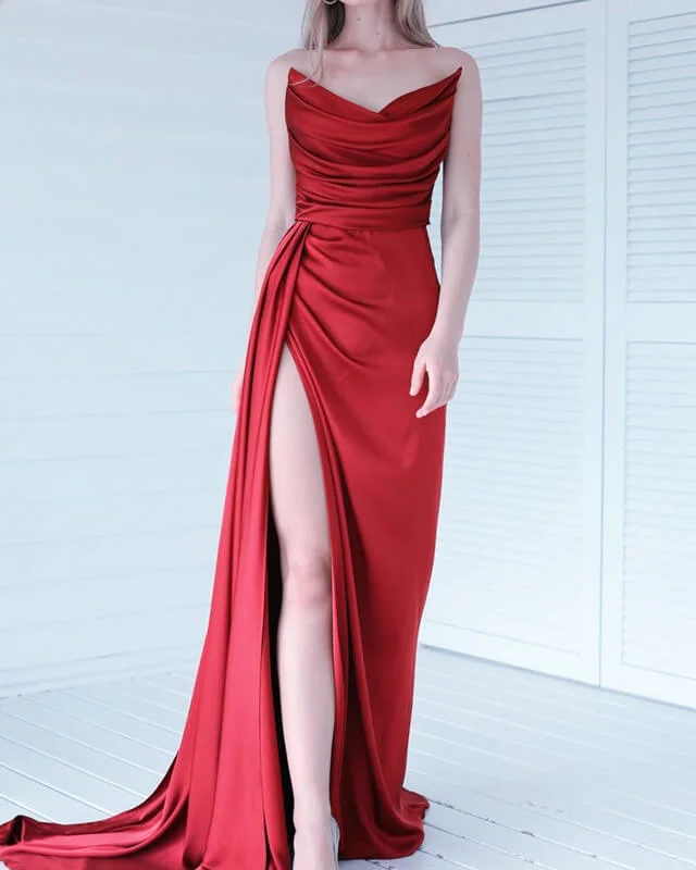 Stock Clearance Mermaid Strapless Split Dress
