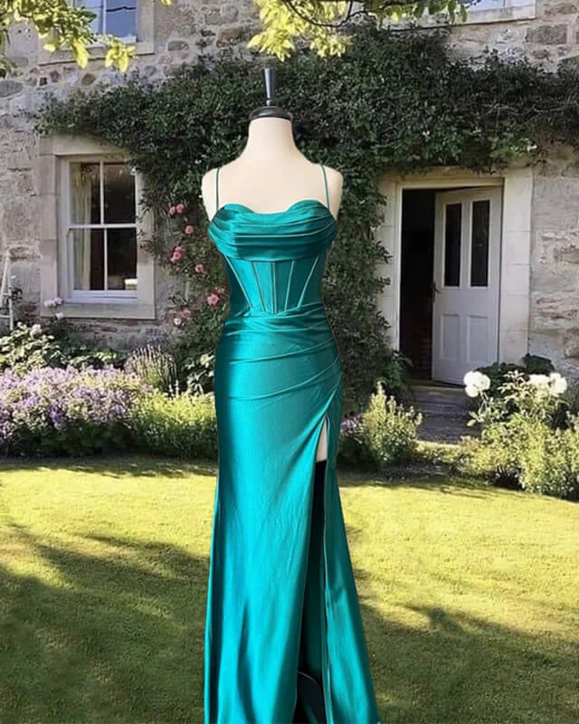Stock Up and Save Mermaid Sweetheart Corset Back Satin Dress