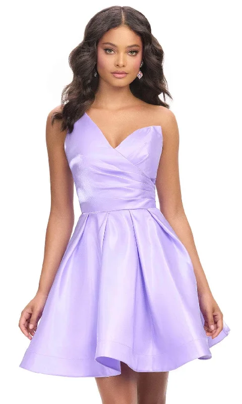 Epic Deals Ashley Lauren 4786 - One Shoulder Pleated Skirt Cocktail Dress