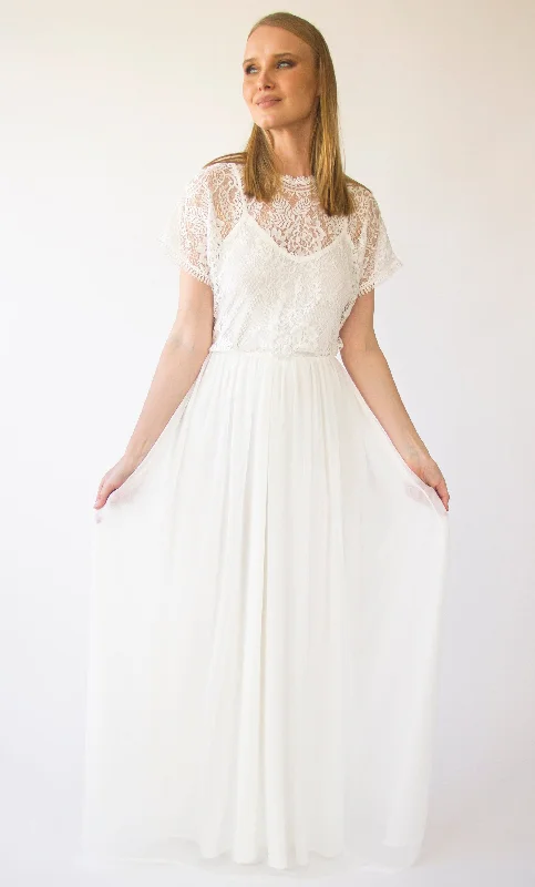 Early Bird Discount Illusion Neckline dress #1412