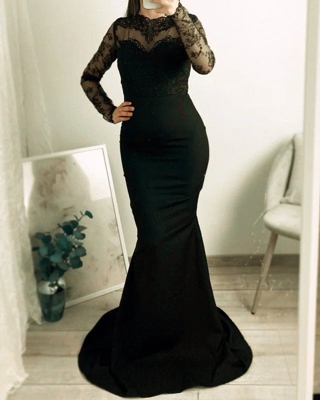 Blowout Sale Mermaid Bridesmaid Dresses Lace Long Sleeves