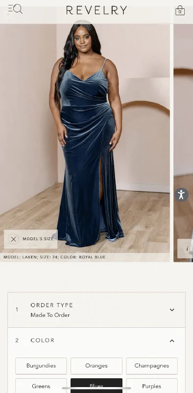 Discount Extravaganza Other Rory Velvet Dress-Royal Blue-Laken