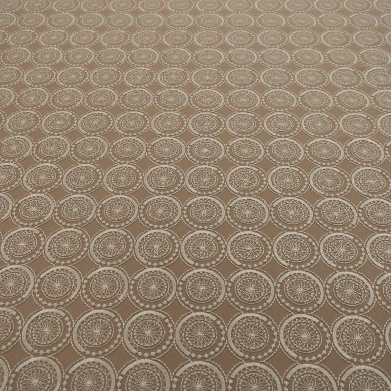 Clearance Items White Tulle with White Geometric Design  Embroidered Fabric