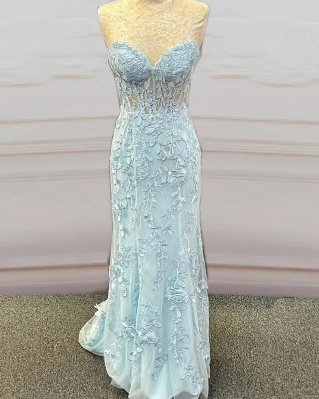 Sneak Peek Sale Mermaid Bay Blue Lace Corset Dress