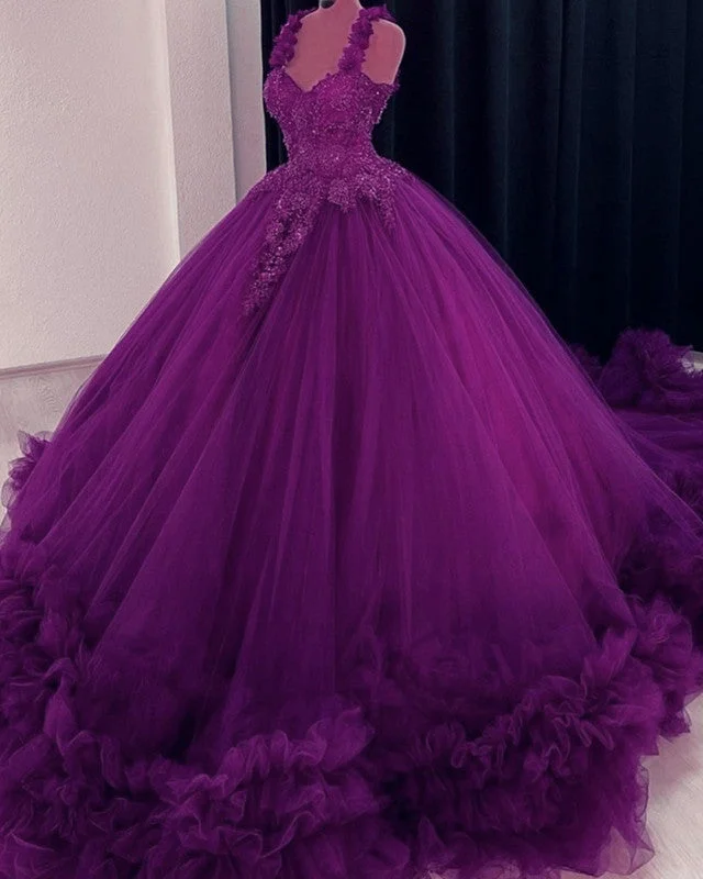 Hurry In Purple Wedding Dress Sweetheart Ball Gown