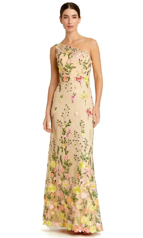 Limited Time Mac Duggal 68606 - Asymmetric Floral Embroidered Evening Gown