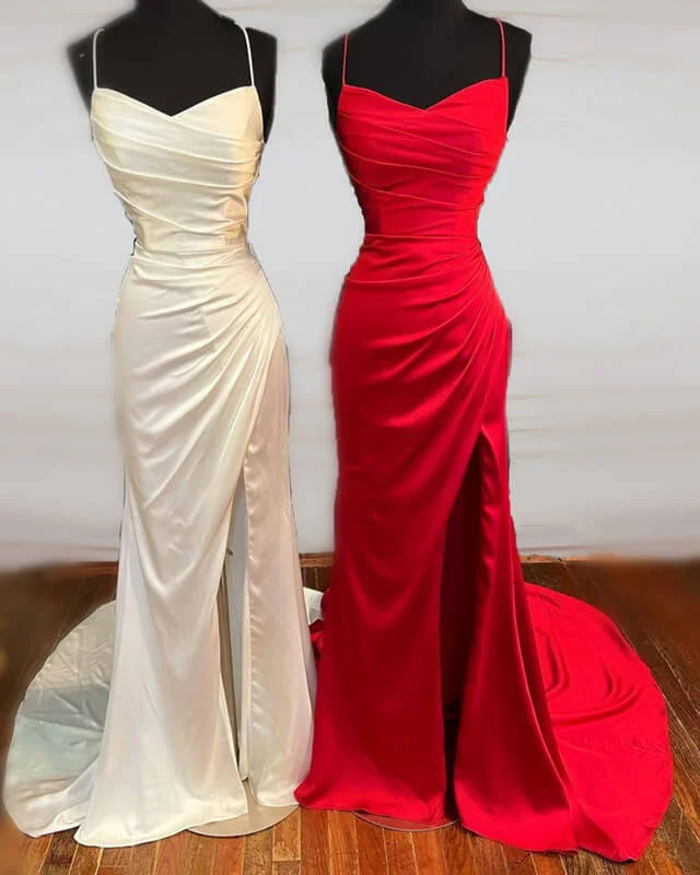 Limited Quantity Long Mermaid Pleated Dress With Slit
