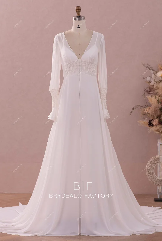Great Bargains Vintage Beaded Lace Chiffon Robe Satin Wedding Dress
