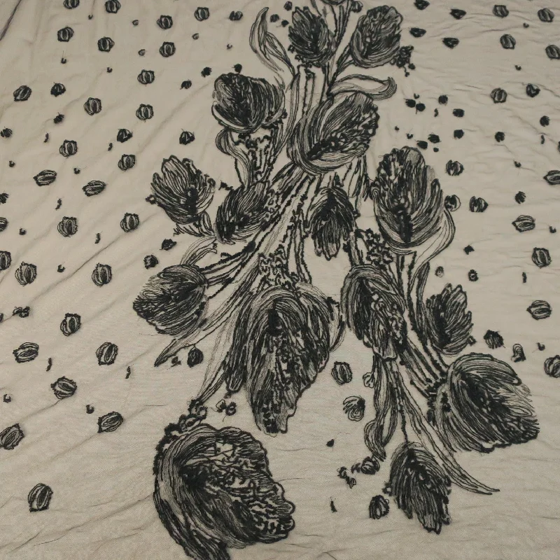 Can't Be Beat Black Tulle with Abstract Pattern Embroidered Fabric