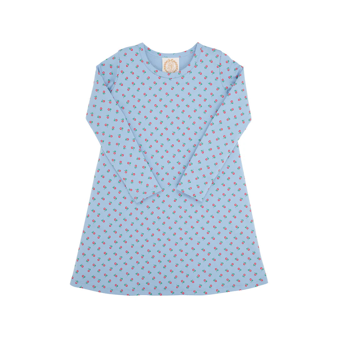 Bargain Prices Long Sleeve Polly Play Dress, Barrington Blue/Midway Micro Floral