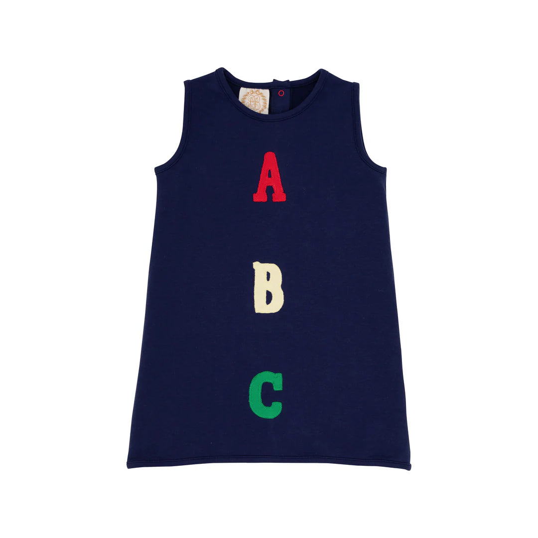 Now or Never Annie Apron Dress-ABC, Nantucket Navy/Richmond Red