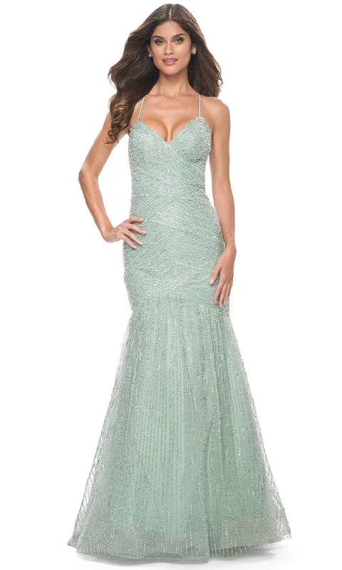 Midnight Sale La Femme 32026 - Beaded Trumpet Prom Dress