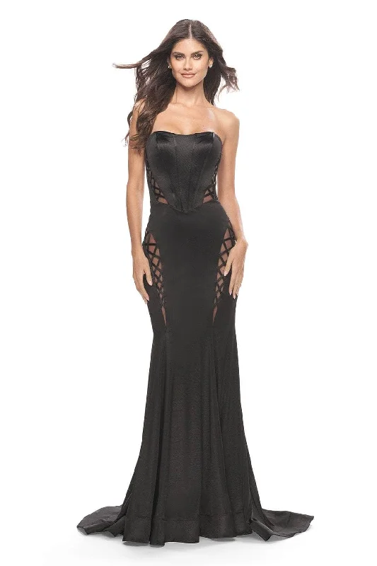Deal Explosion La Femme - 31601 Illusion Cutout Strapless Gown