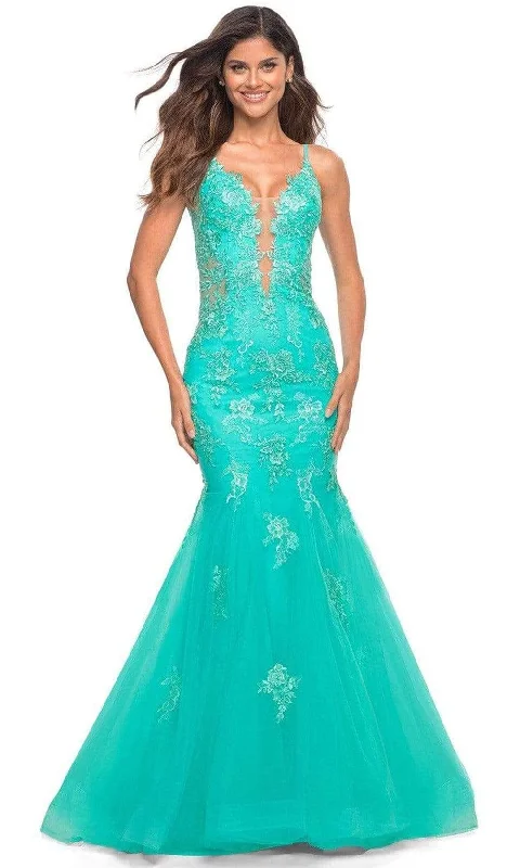 Deep Discounts La Femme - 30675 Embroidered Floral Trumpet Gown