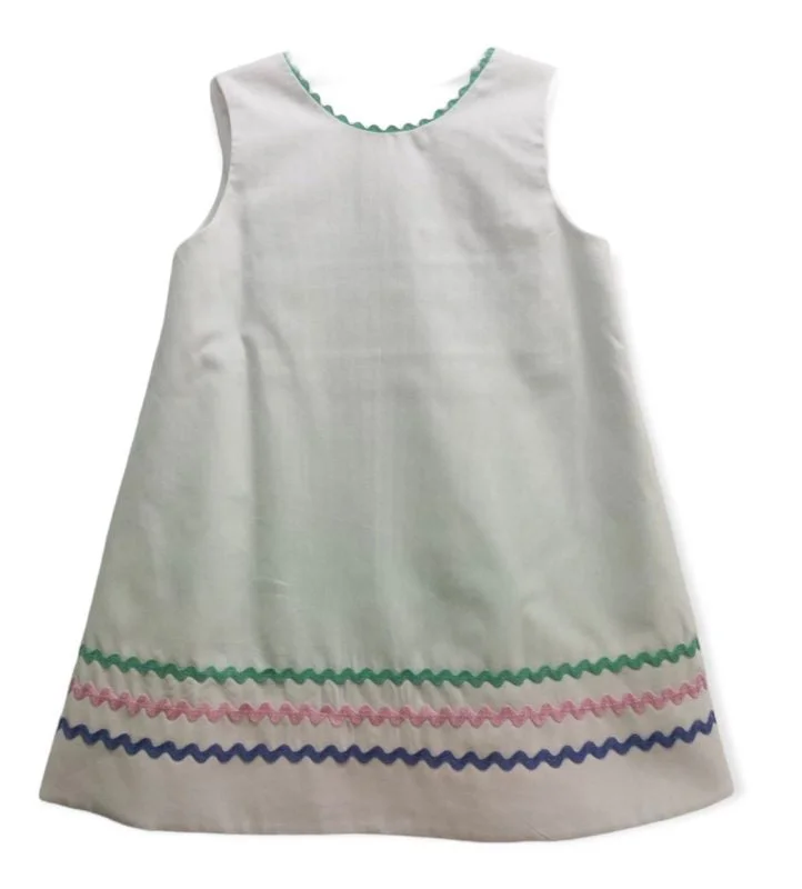 Buy More, Save More White A Line Ric Rac Dress