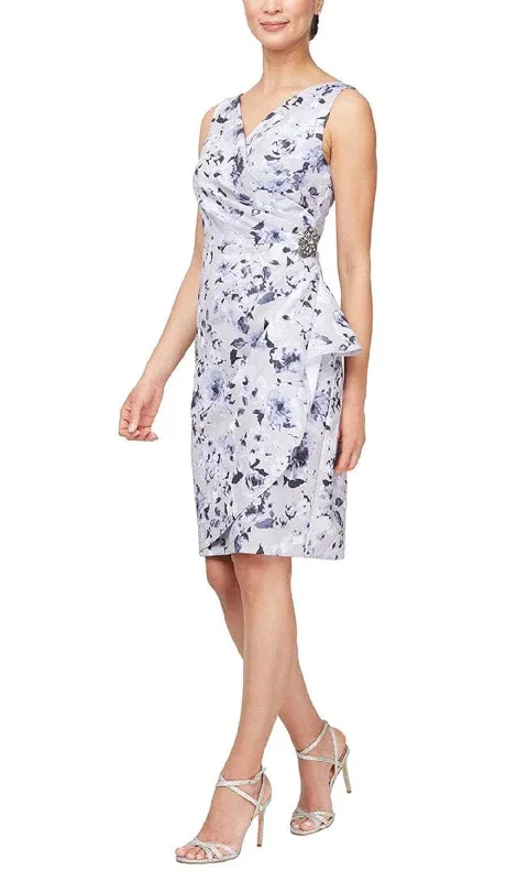 Daily Deals Alex Evenings 8160433 - Floral Sheath Cocktail Dress