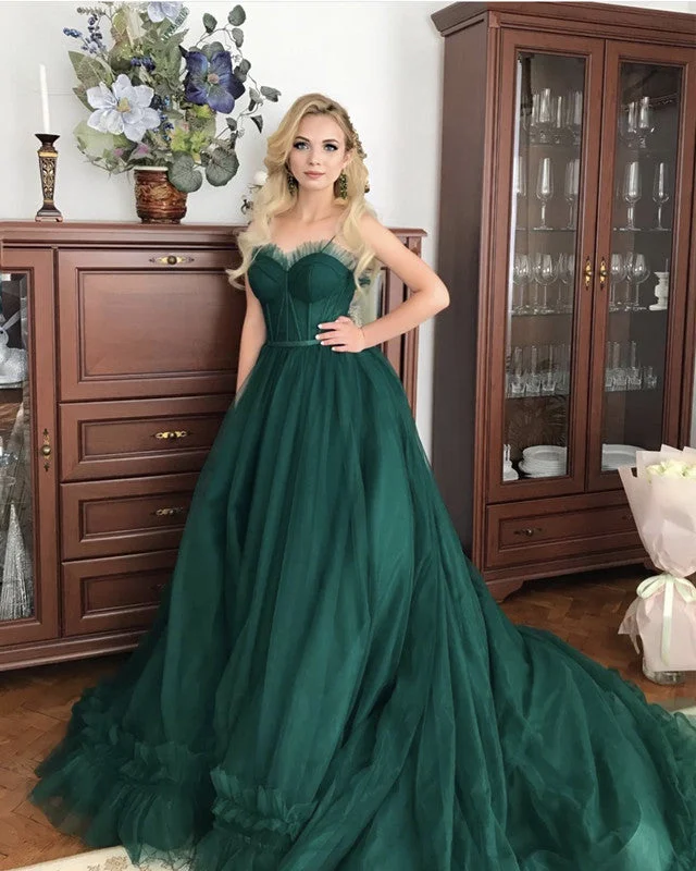Reduced Prices Elegant Tulle Sweetheart Corset Ruffles Ball Gown Dresses