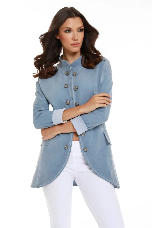 Unmissable Offer Amina Long Button Jacket In Denim