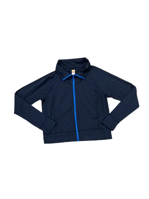 Athletic Jacket By Lucy In Navy, Size: L