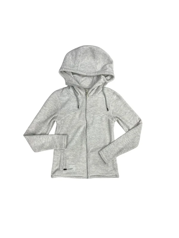 Athletic Jacket By Roxy In Grey, Size: M