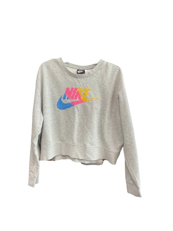 Now or Never Athletic Sweatshirt Crewneck By Nike Apparel In Grey, Size: Xl