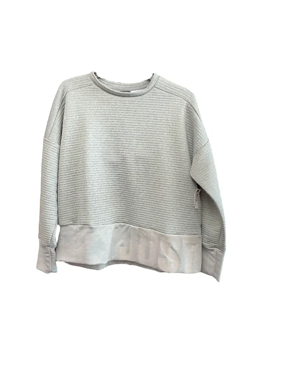 Midnight Madness Athletic Top Long Sleeve Collar By Nike Apparel In Grey, Size: M