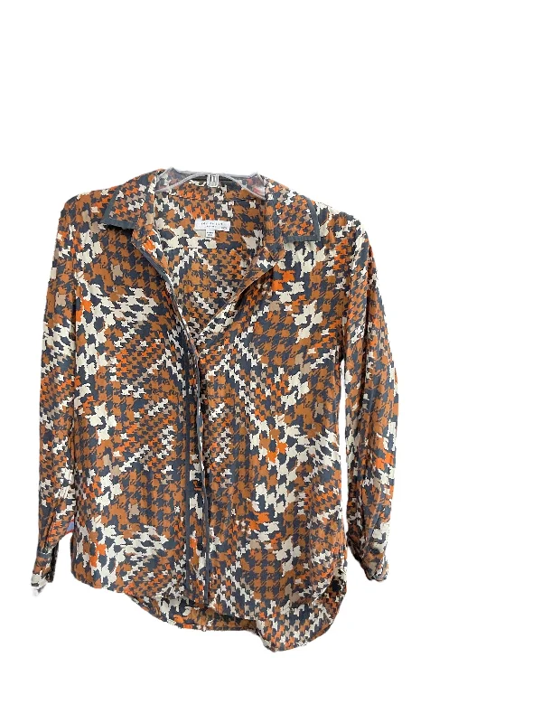 Take Advantage BLOUSE LS EQUIPMENT in BLUE & BROWN, Size: XS